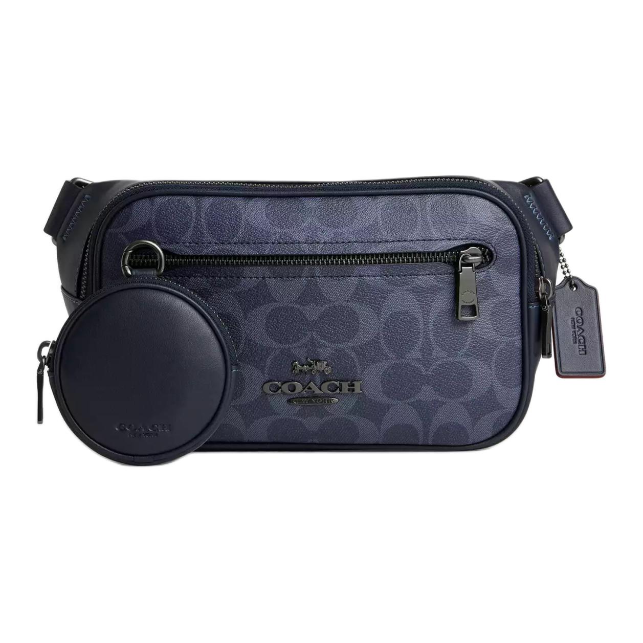 

Coach Elias 29 Classic Monogram Zipper Closure Denim Crossbody Waist Bag Large Men bags Midnight-Navy CU551-QBN2V Basic Set (Bag+Dust Bag)