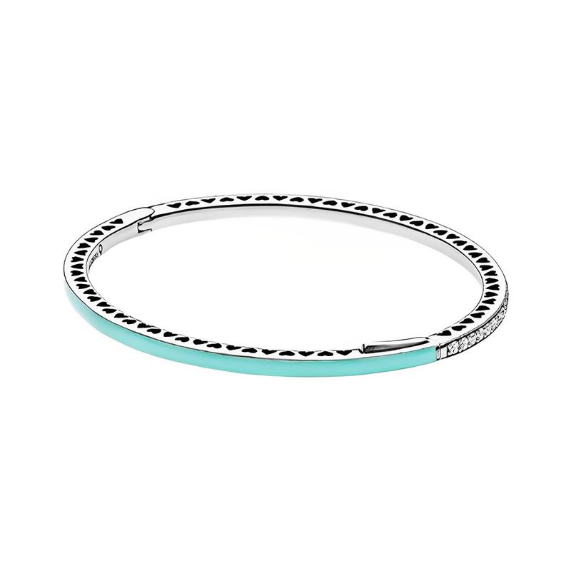 Pandora Shining Heart Classic 925 Silver Synthetic Cubic Zirconia Bracelet Women s 590537EN105