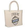 Beach Bag - PLANETEE - Insulated Beach Bag "Cross-country Skiing I Can't" - Cotton - Beige - Printed In France