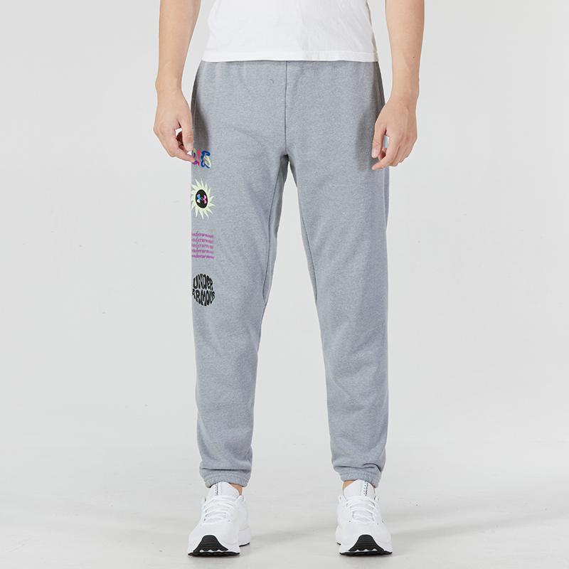 Under Armour Pantalón de chándal de punto casual para hombre, parte inferior, gris 1373846-035