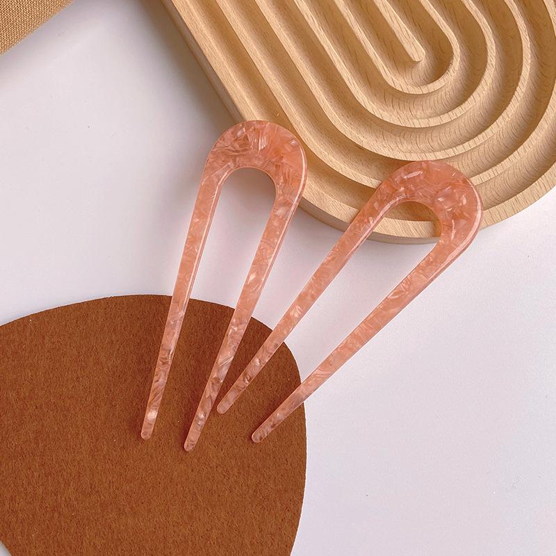 2 szt./partia Koreańskie patyczki do włosów Damska spinka do włosów Eleganckie Kolorowe Tekstura Leoparda Acetatowe patyczki do włosów Dziewczęca spinka do włosów Akcesoria do włosów