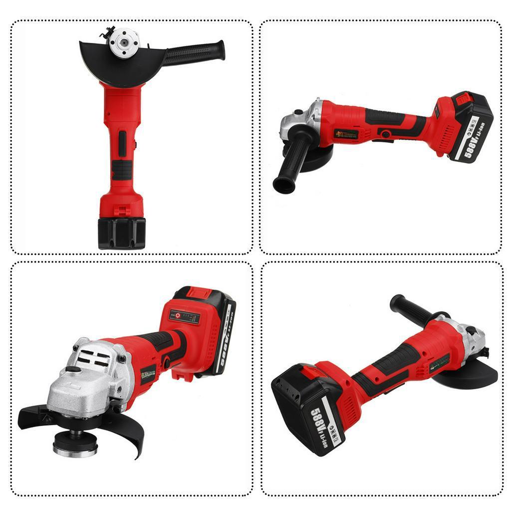 125mm 588V Bürstenloser Elektrischer Winkelschleifer Mit 1/2 Stück 22980mAh Akku Wiederaufladbares Akku-Schleifwerkzeug Für 18V Akku