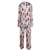 Women's Champagne Bottle Pajamas Set Long Sleeve Button Down Shirt And Pants Sleepwear Set Casual Wine Glasses Print 2 Piece Homewear Set
