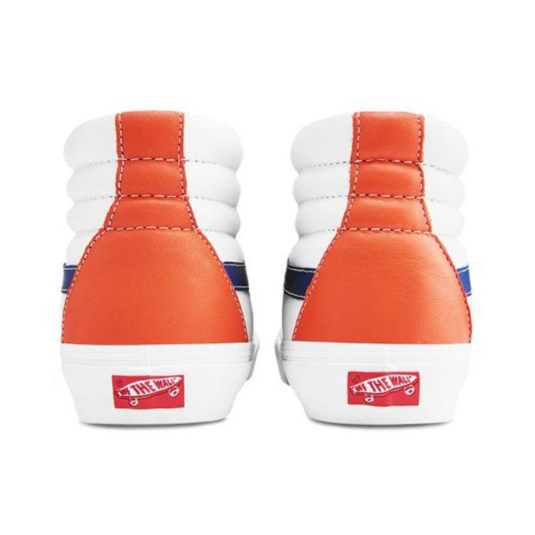 Vans Sk8 Reissue Vlt Lx High-Top Skate Shoes Unisex Sneakers White Orange VN0A4BVH22E