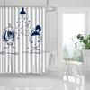 1Pc Elegant Cartoon Hand-Painted Shower Curtain, Made Of Polyester, Bathroom Decoration, Machine Washable, Includes Hooks.