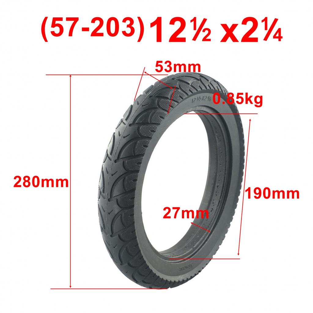 Solid Tyre 12 1/2x2 1/4(57-203) 12 Inch 12.5x2.125 850g
