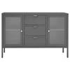 VidaXL Buffet Anthracite 105x35x70 cm Acier et verre trempé