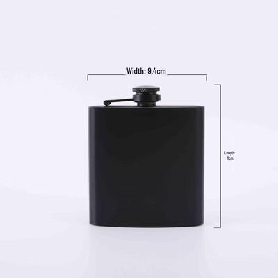 ZISIZ Matte Black Stainless Steel Hip Flask