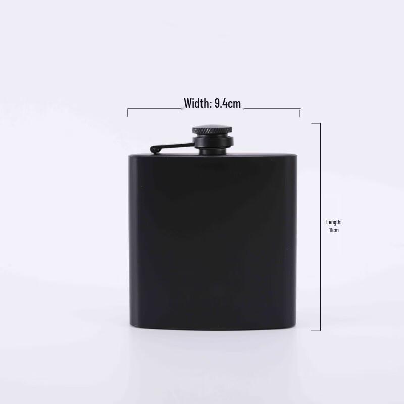 ZISIZ Matte Black Stainless Steel Hip Flask