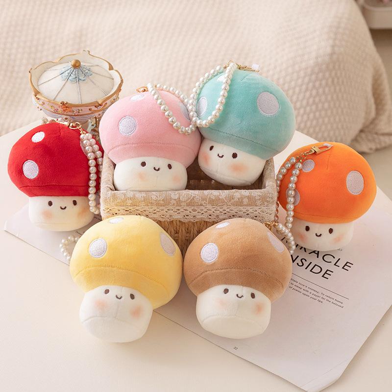 Simulated Mushroom Ornaments Creative Plush Toys Dolls Children's Cute Small Hanging Ornaments Girls Decoration Gifts