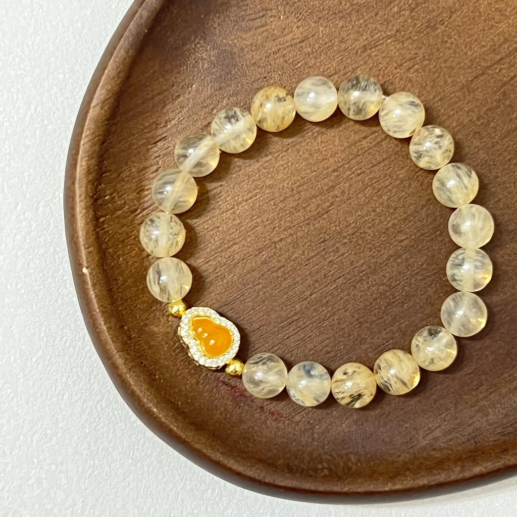 Chalcedony Beaded Bracelets for Women 8mm Round Beads Natural Stone Bracelet Handmade Stretch Bangle DIY Jewelry Gifts