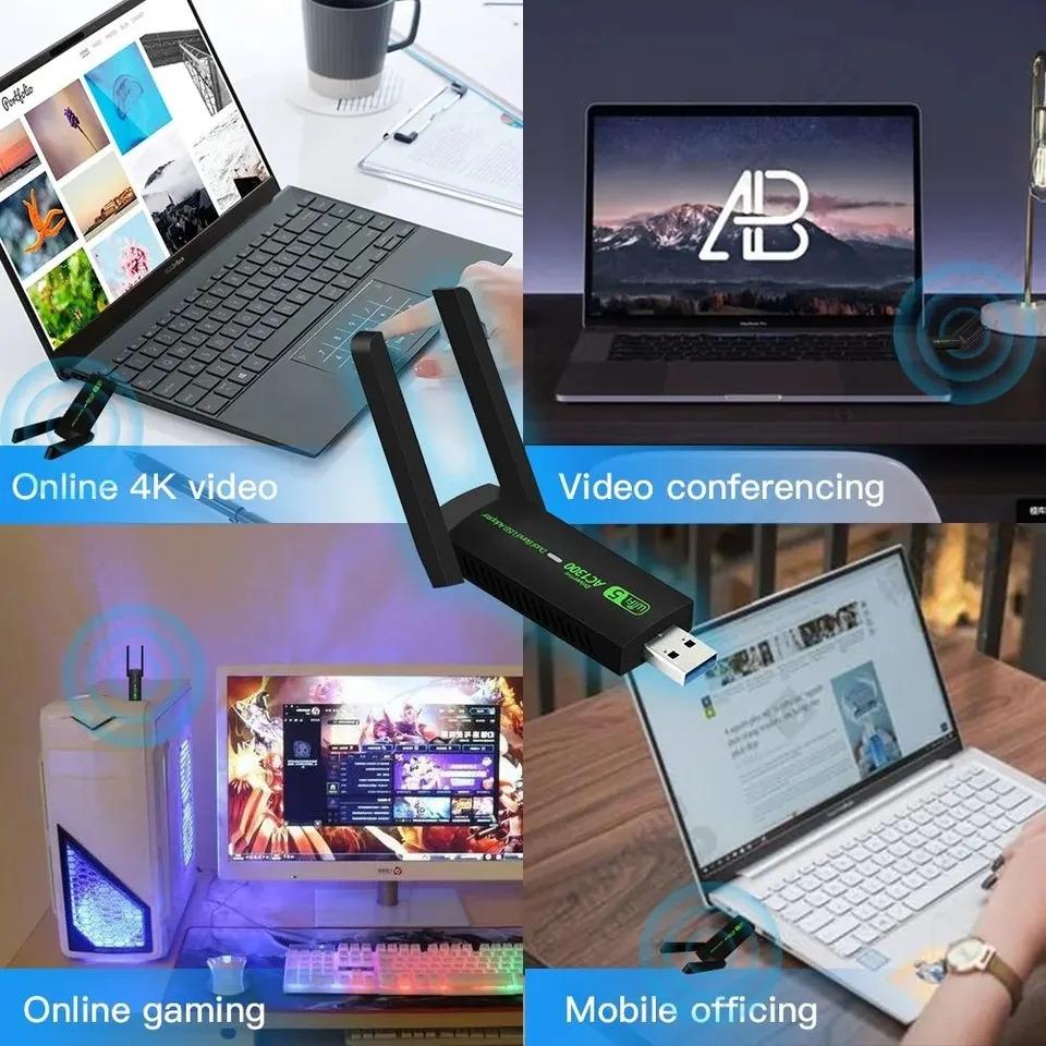 1300Mbps Dual Band WiFi Adapter USB 3.0 Drahtlose Netzwerk Karte 2,4G/5GHz Mini WiFi Dongle Empfänger Sender für PC /Laptop/Desktop