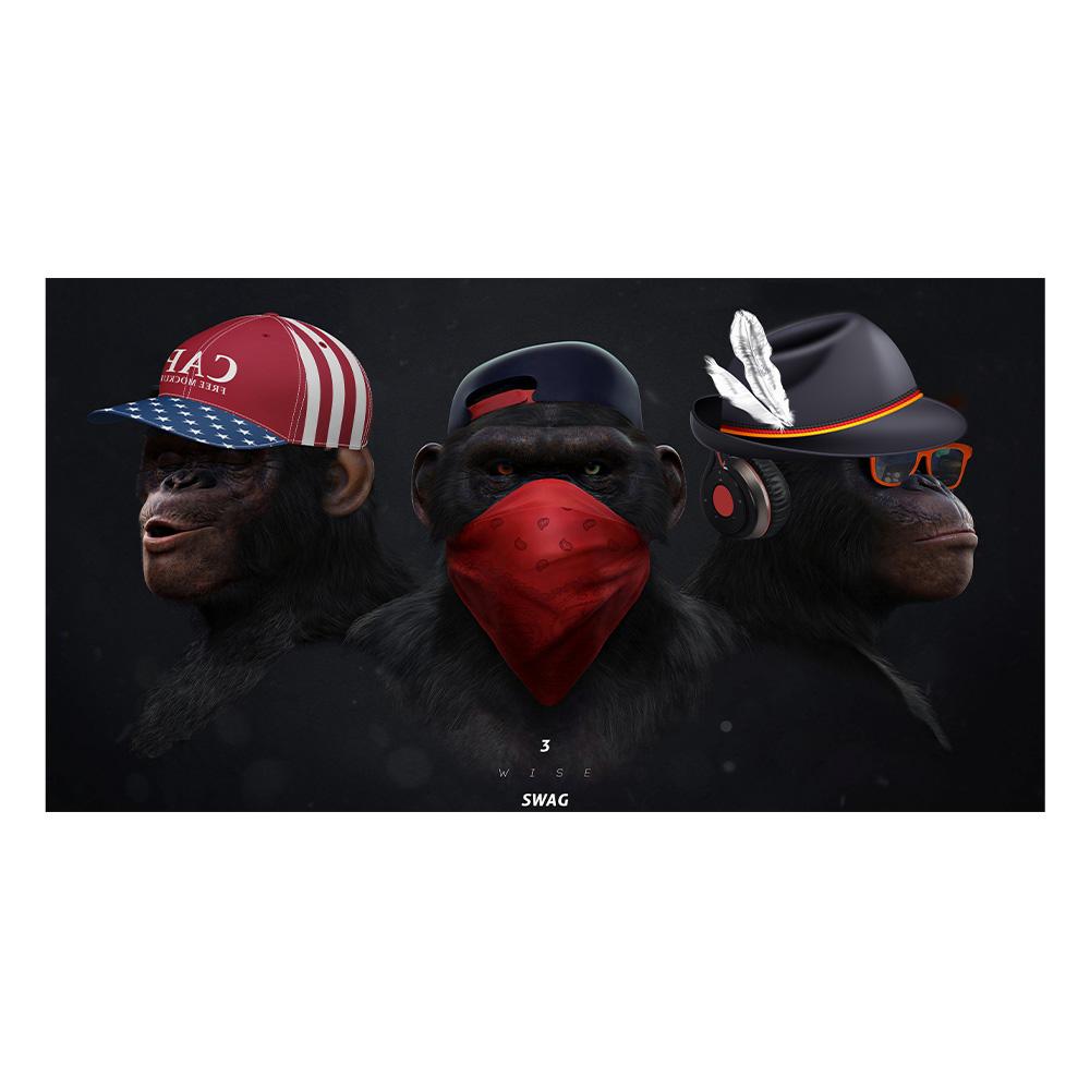 

Популярные модные настенные художественные постеры с изображением обезьяны, современные высококачественные легкие роскошные украшения для дома, холст, роспись, настенная картина, печать, произведение искусства 50x100cm