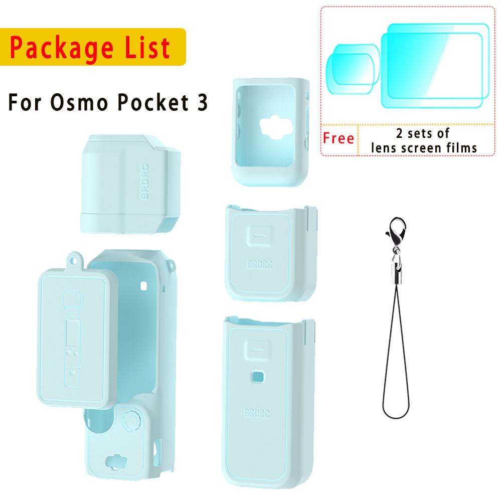 Silicone Cover for Dji Pocket 3 Protective Case Anti-Scratch Handle Soft Sleeve Skin Lens Cap, For Dji Osmo Pocket 3 Accessories