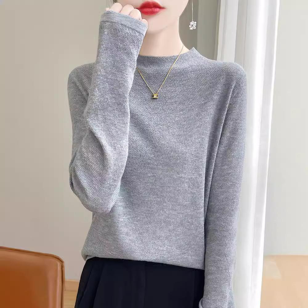 Knit Bottom Women's Small Sweater Knit Style Grunge Inner Shiny Silk Wool Bottom Shirt