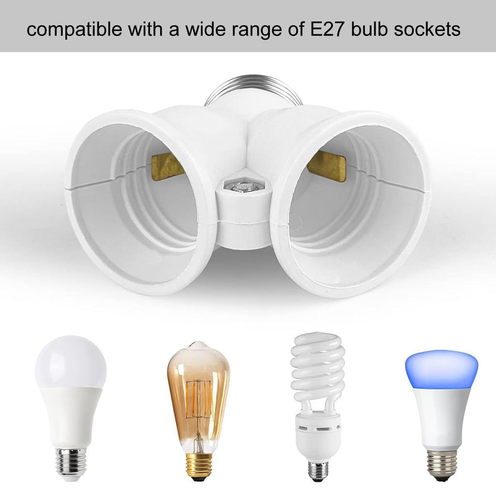 Schraube 2-e27 Lampenbirnenfassung Led-Basislicht E27-Fassung 2/1-e27 Verteiler-Lampenbirnenfassung Lampenhalter Licht-Halter Konverter Stecker