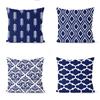 Navy Blue Cushion Geometric Pillowcase Decorative Pillow Home Decor Throw