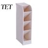 Art Tool Storage Slanted Pen Holder with 5 Compartments, Plastic Stationery Organizer, Box Macaron Colors Space Saving Pencil Cup for Office