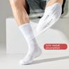 Chaussettes de Sport Mi-Mollet Blanches pour Homme - Respirantes, Absorbantes la Sueur, Antidérapantes, Chaussettes Serviette pour Course à Pied et Basketball