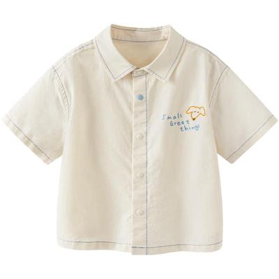 Minibala Boy's Casual Pure Cotton Short Sleeve Shirt