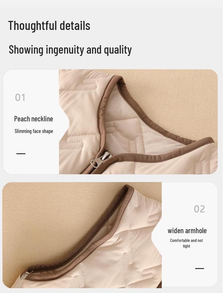 Children's Cotton Windproof Sleeveless Vest for School Uniforms and Casual Warmth, Primary and Middle School Students