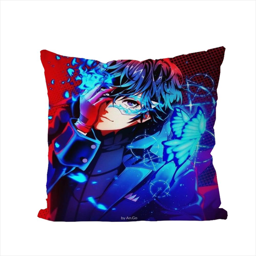 PPersona 5 Pillow Case For Car Sofa Decorative Home Doublesided Print Plush Square Throw Pillow Cushion Cover