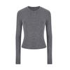 Women Solid Black High Neck Long Sleeve Slim Fit Base Layer T Shirt Top