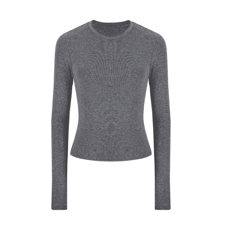 Women Solid Black High Neck Long Sleeve Slim Fit Base Layer T Shirt Top