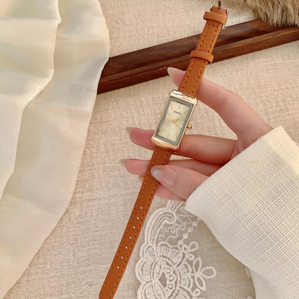 Vintage Square Dial Women's Leather Strap Watch Casual Multi Color Quartz Wristwatch Original Ladies Business Watches Reloj
