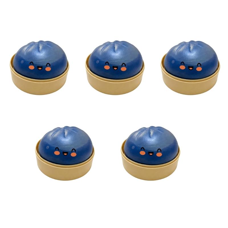 5Pcs Dumpling Press Toy, Giants Glitters Dumpling Fidgets Sensory Toy For Safe And Funny Kitchen Activity With Kids