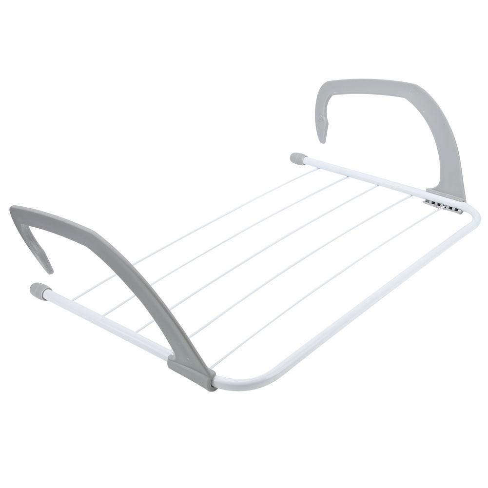 Suport Retractabil Pliabil pentru Uscat Haine Balcon Umeraș Haine pentru Interior Exterior white