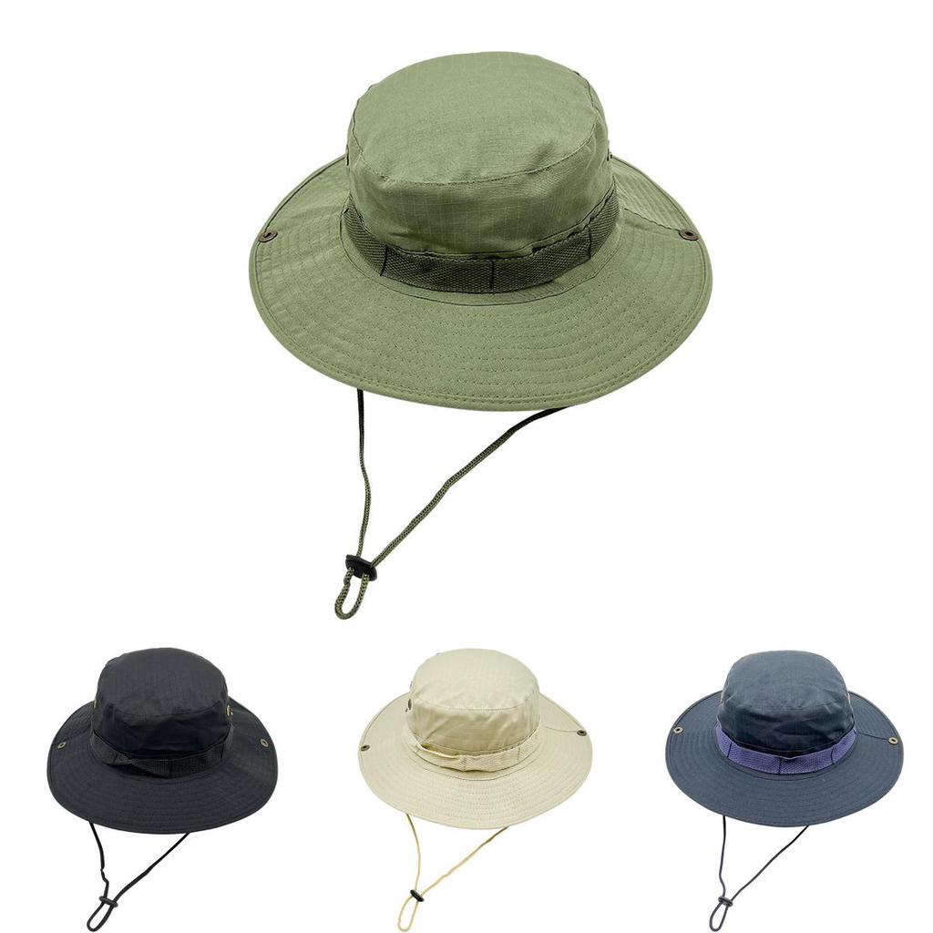 Tactical Sun Hat Olive Green  Flat Top Uv Protect Breathable Outdoor Fishing