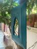 Blue Painted Wood Frame: Indian Jharokha Style Wall Decor