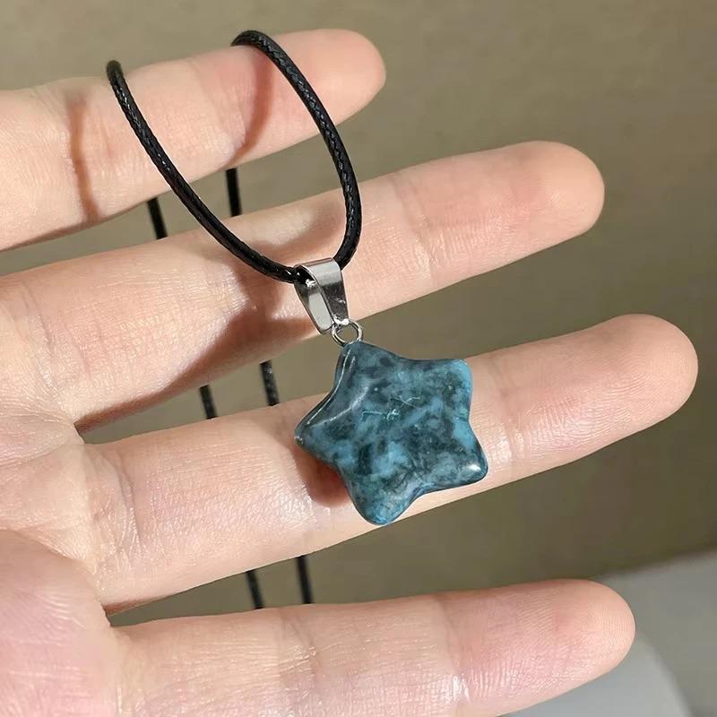 2026 Hollow Matte Color Irregular Oval Stone Unique Design Pendant Necklaces for Women Adjustable Rope Chain Chokers Jewelry