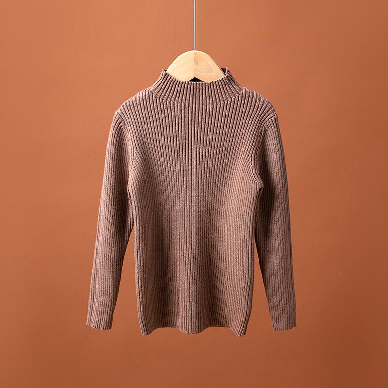 Korean Style Kids' Half-High Neck Sweater: Versatile Knitwear for Autumn/Winter