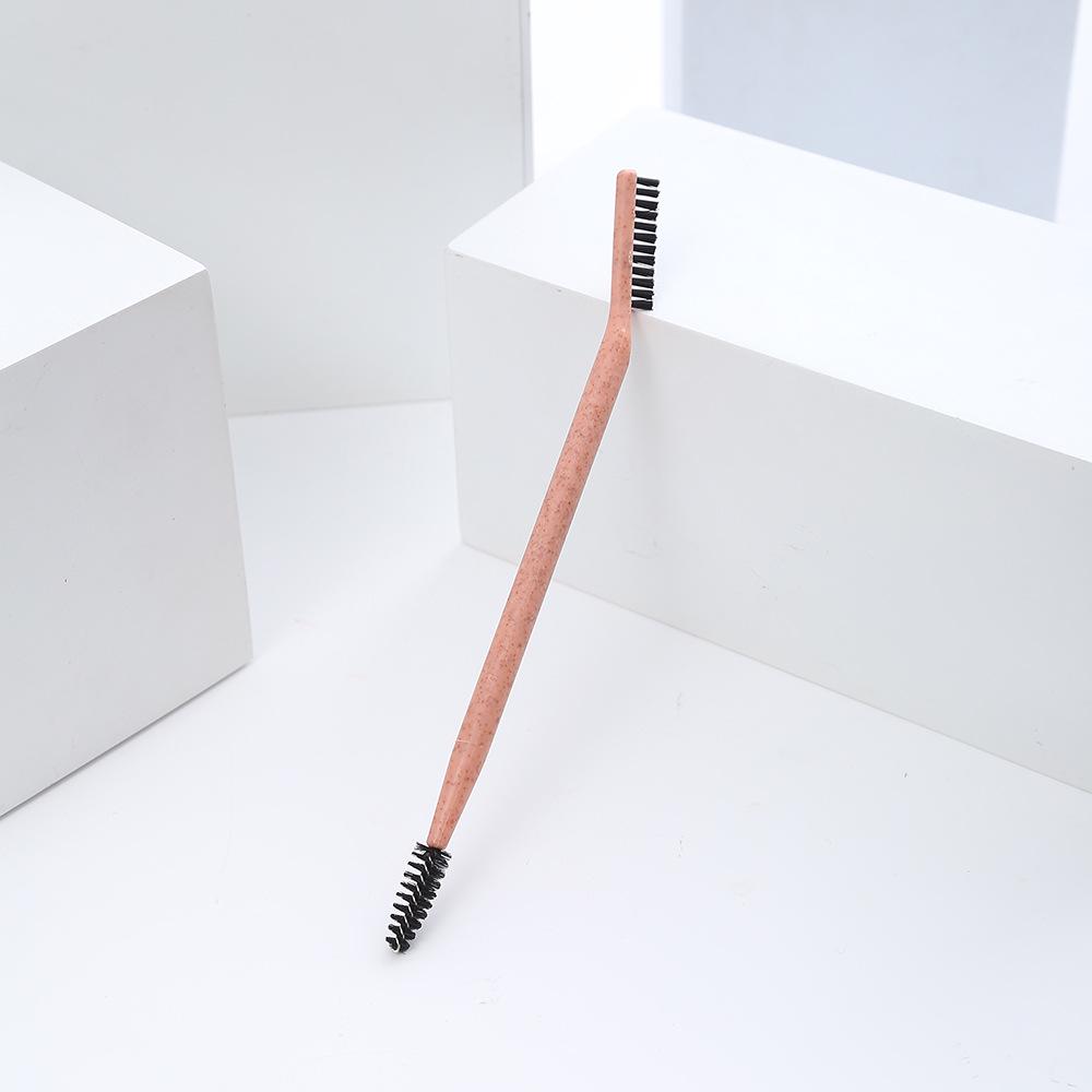 Portable Dual-Head Eyebrow & Eyelash Brush: Comb & Curl with One Tool for Effortless Beauty.