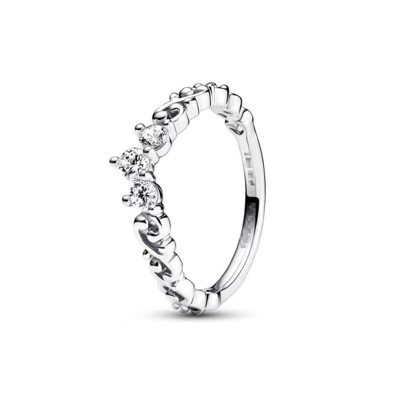 2026 Корона S925 Серебро Серия Тыквенная Карета Любви Розовый Камень Женское Кольцо No. 5