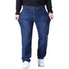 Pantalon en Denim Stretch Grande Taille pour Homme Jambe Droite Coupe Ample Taille Moyenne Printemps/Été Vêtements de Travail Pantalon Décontracté