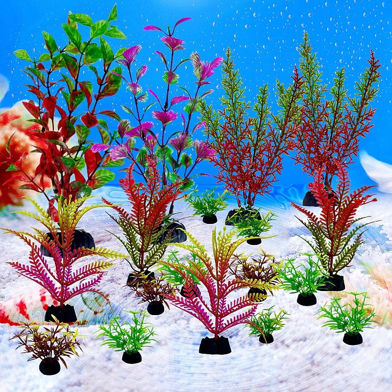 18 Stück Aquarium Simulation Pflanze Aquarium Künstliche Dekor Pflanzen Ornament Wassergras Fischschale Kunststoff Dekoration