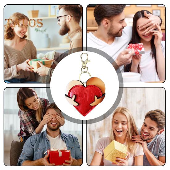 Håndlaget Fuskepels Hjerte Nøkkelring Lykke til Dekorativ Kjærlighetsanheng Nøkkelring Vesker Ryggsekker Biler Tilbehør