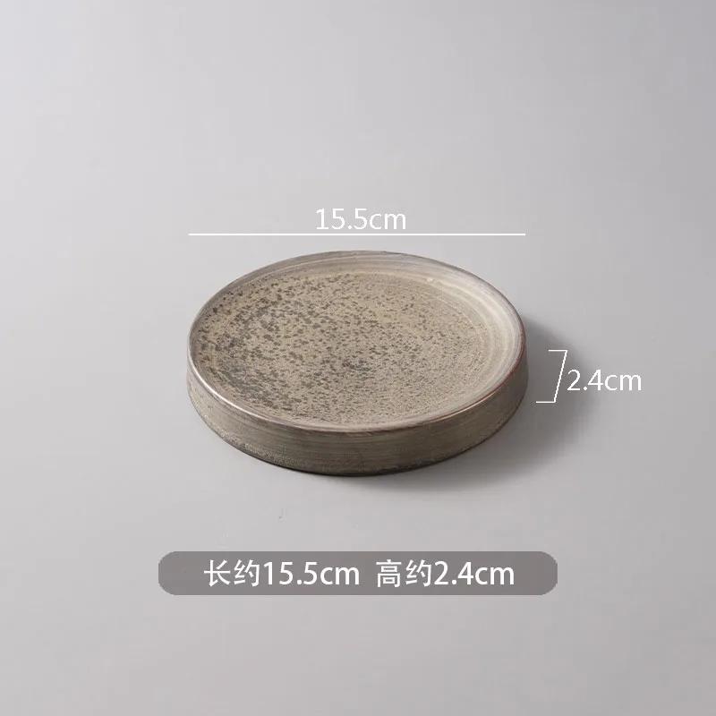 Vintage Circular Ceramic Dinner Plate Sushi Plate Dessert Plate Snack Plates Restaurant Specialty Molecular Cuisine Tableware