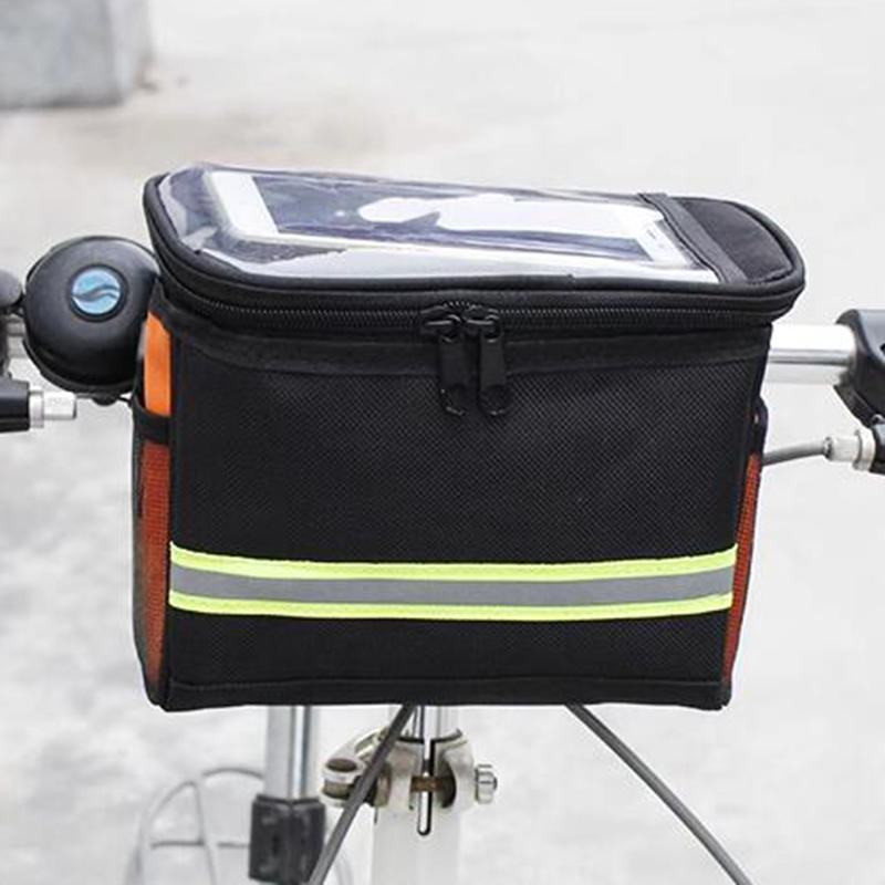 2025 New Hot Sale Cycle Bike Bicycle Insulated Front Bag Handlebar Basket Cooler with Reflective Strip