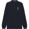 Polo Logo Embroidered Polo Shirt Long Sleeve Men Tops Navy-Blue 710951641-002