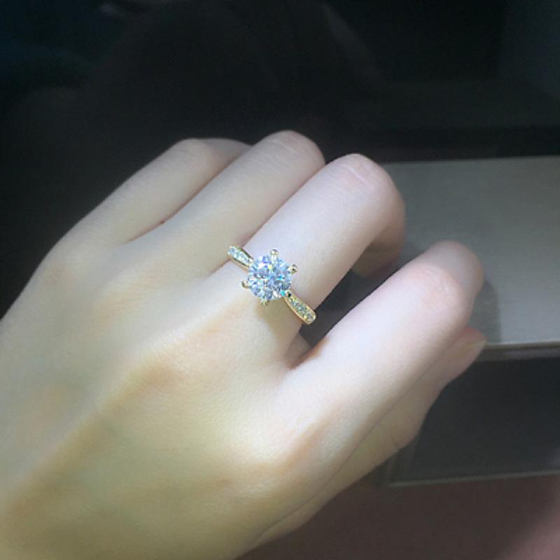 Lindon Classic Copper Alloy Zircon Ring Ladies Jewelry Wedding Promise Party Gift