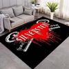 Silverstein Band Heart Key Graphic Print Area Rug Rock Music Fan Non‑Slip Rectangular Floor Mat Punk Home Decor Rug for Gaming Room Living Bedroom