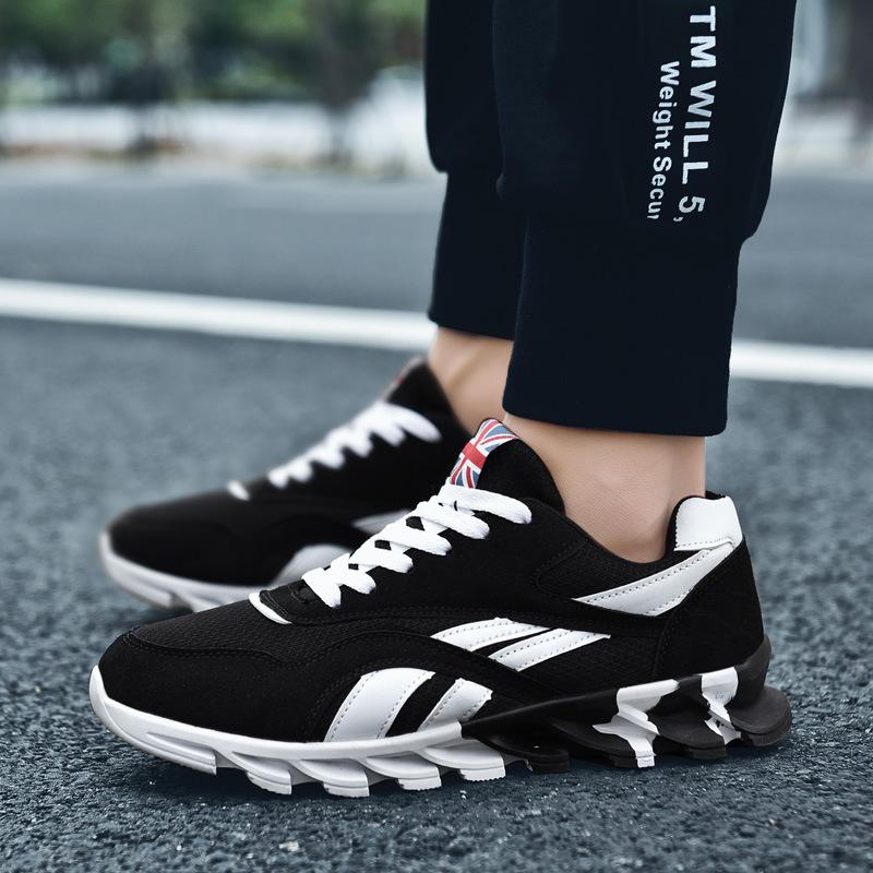 

2019 осінь весна та осінь повсякденне взуття чоловічий спортивний стиль мода тренд кросівки зручне дихаюче сітчасте чоловіче взуття 46 чорний