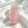 Rose Quartz Laughing Buddha Figurine, 2026 Crystal Feng Shui Ornament, Healing Love Stone Home Office Decor Gift
