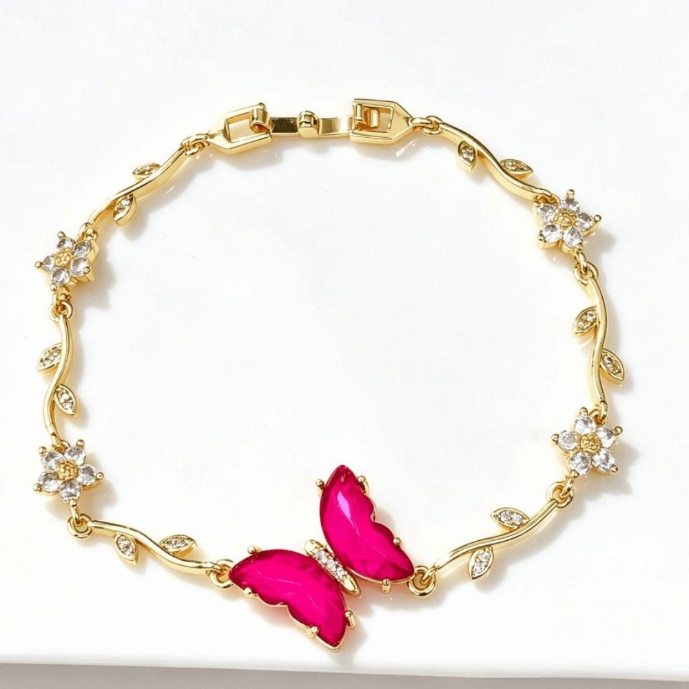 Crystal Inlay Crystal Bracelet Zirconia Women Bracelet Minimalist Look Leaf Bracelet Dating Outfit