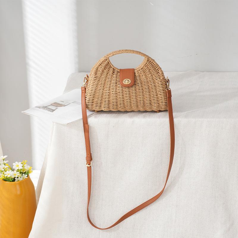 2022 Women's Summer Straw Large Handbag - Woven Shoulder & Crossbody Bag for Beach & Travel