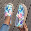 Colorful Graffiti Women's Shoes, Comfortable and Breathable Slip-on Woven Shoes, Lightweight and Versatile Women Shoes